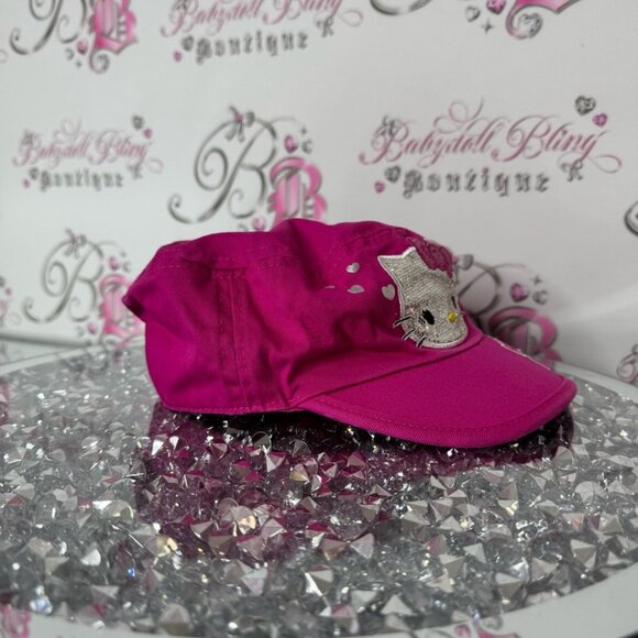 Hello Kitty Pink hat cap sparkly glitter embroidered rare vintage main image 4